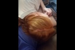 Trashy redheaded single mom blows bf on day off