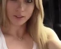 Cute Blonde Squirts in Car