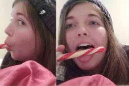 Lisa ASMR Candy Cane Sucking Video!