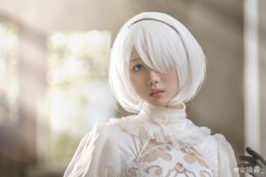 Cosplay Kawaii 2B in White Cosplay In Nier Automata