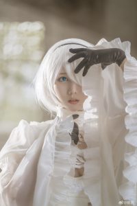 Cosplay Kawaii 2B in White Cosplay In Nier Automata