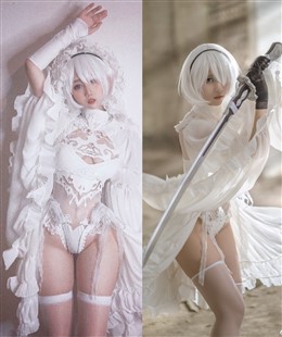 Cosplay Kawaii 2B in White Cosplay In Nier Automata